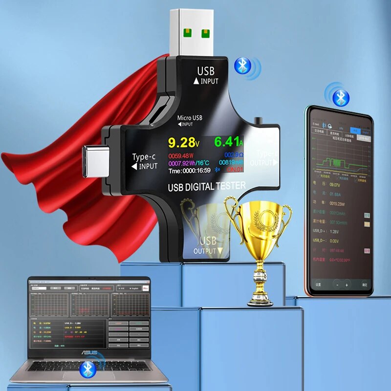Probador USB DC tipo C PD volt - Power Supply Tester reseña y precio