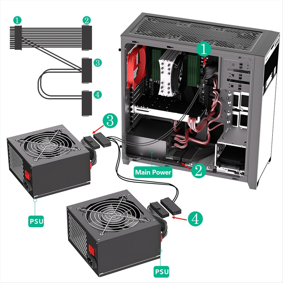 【A19R】Cable divisor de fuente  - Psu Computer reseña y precio