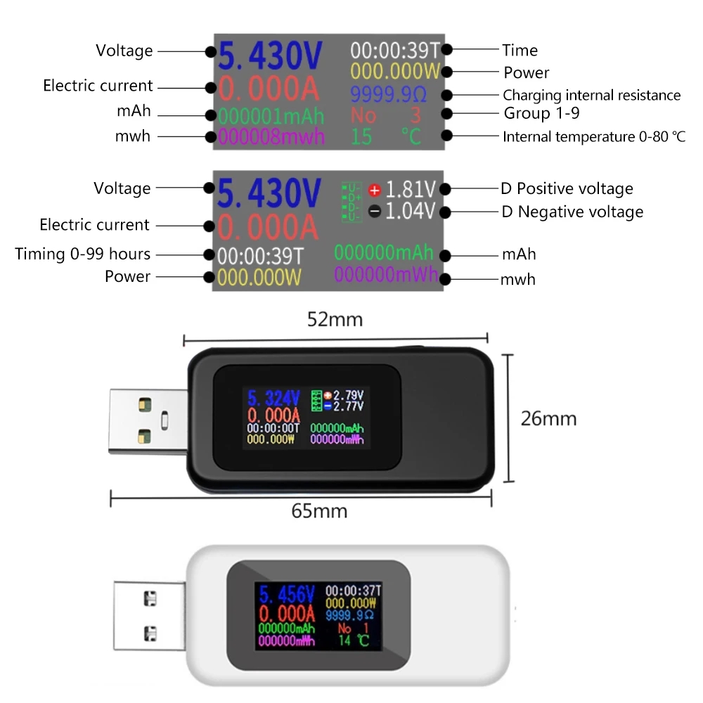 Probador USB 10 en 1, voltímet - Power Supply Tester reseña y precio